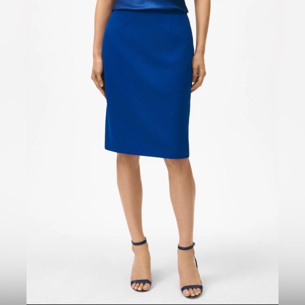 J.Crew Women’s Royal Blue NO. 2 Pencil Skirt - 100% Wool - Back Slit. Size: 0